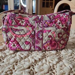 Vera Bradley pink and gray shoulder bag
